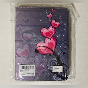 Finite iPad 9.7 inch Multi-Angle Viewing Purple Heart Design Tablet Case